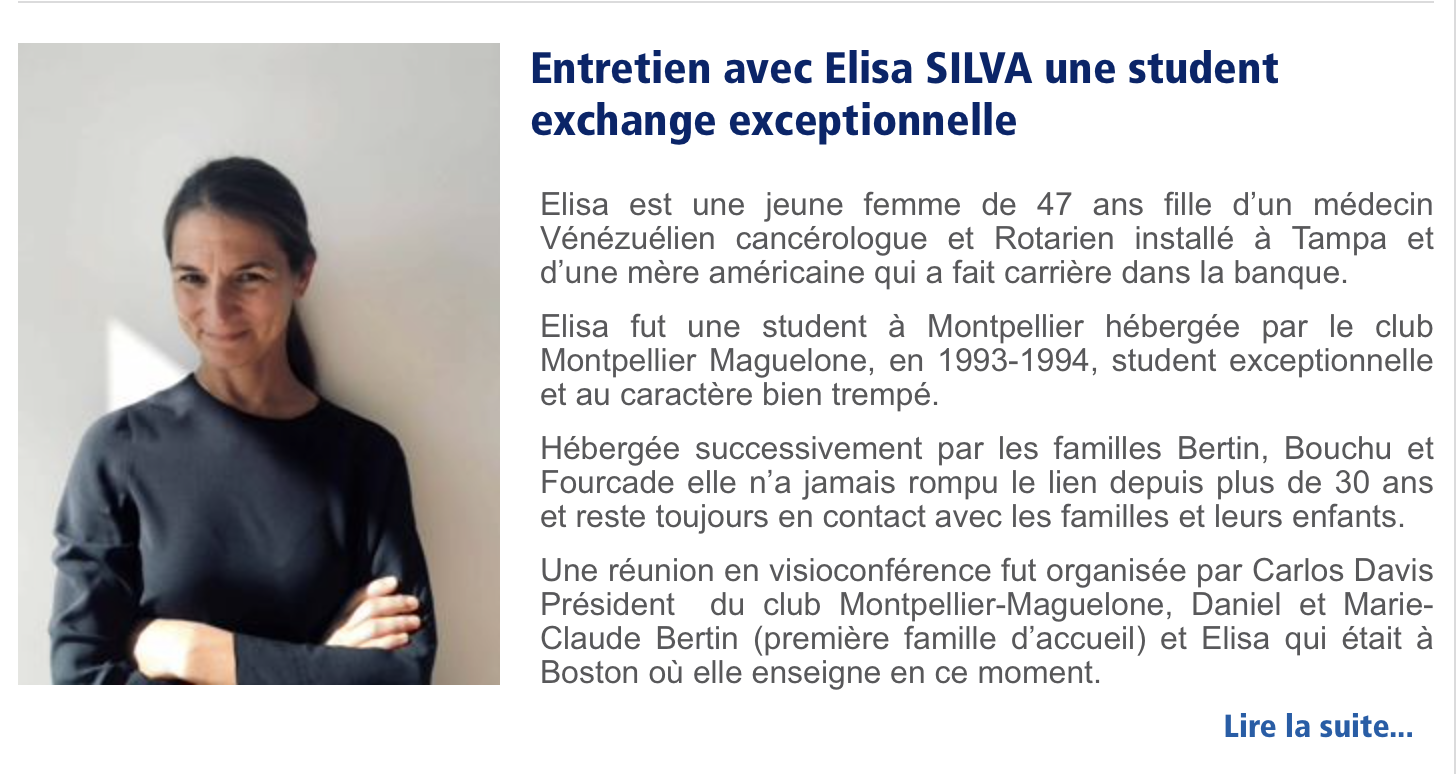 Interview with Elisa Silva published by Rotary International France