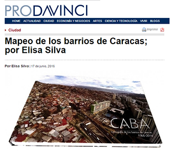 Prodavinci "Mapeo de los barrios de Caracas" por Elisa Silva